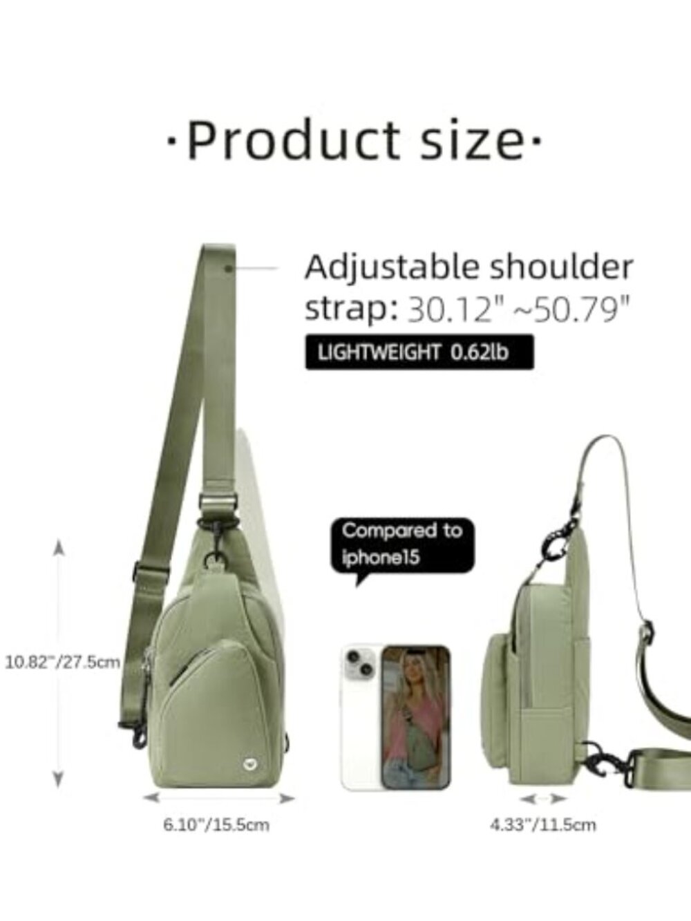 🆕 WESTBRONCO Small Sling Bag for Women Nylon Crossbody Sling Backpck - Picture 4 of 8
